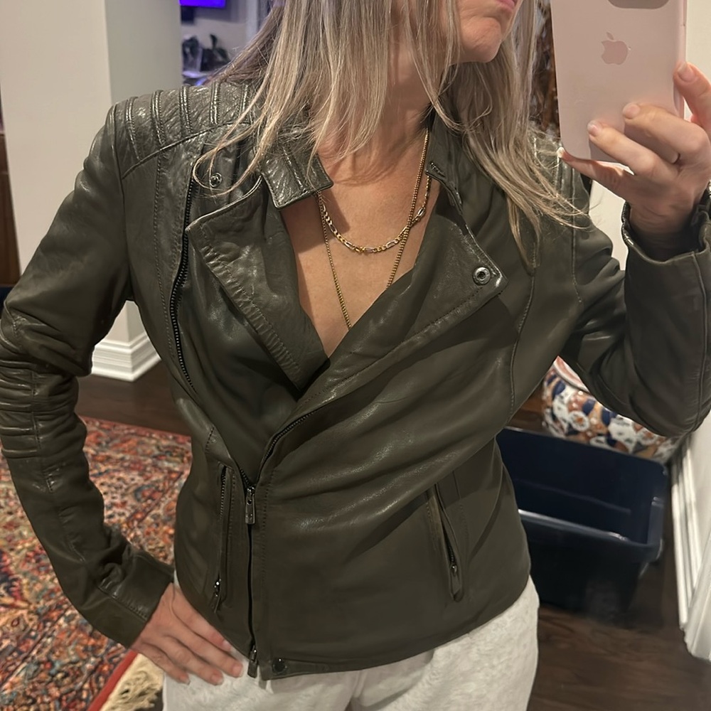 BOD CHRISTENSEN MOTO BIKER LAMB LEATHER JACKET